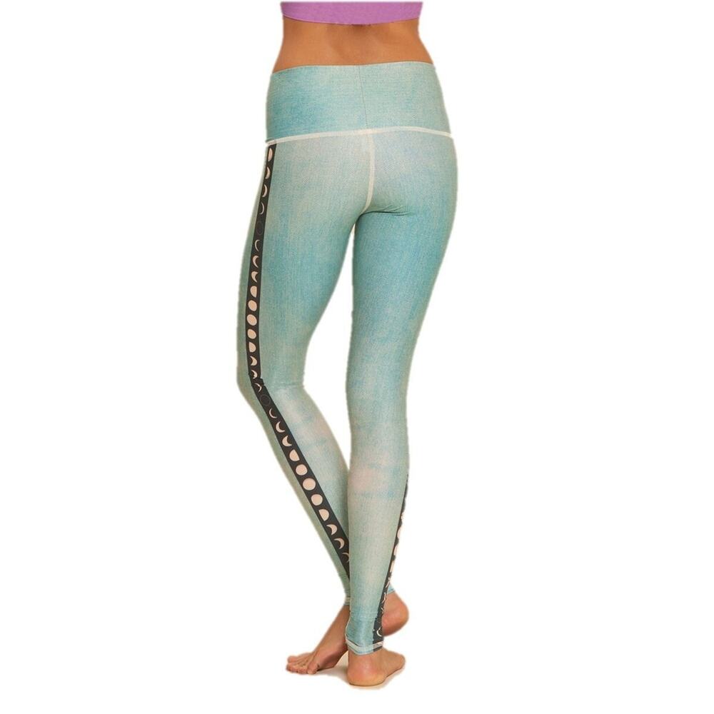 Teeki Womens Moon Hot Yoga Pants Leggings S Gym 4-Way Stretch Pull On High Waist - Picture 8 of 8